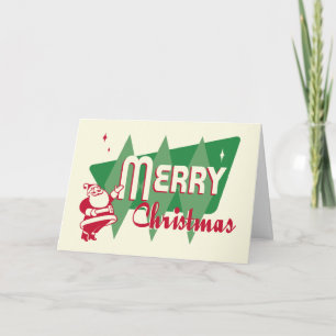 Retro Frohe Weihnachten Santa Karte