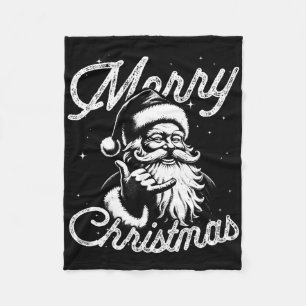 Retro Frohe Weihnachten Santa Shaka Hawaiian Surf Fleecedecke