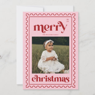 Retro Frohe Weihnachten Stempel Foto Familie Feier