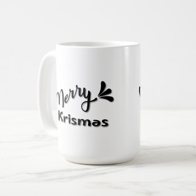 Retro Frohe Weihnachten Stil Kaffeetasse (Vorderseite Links)