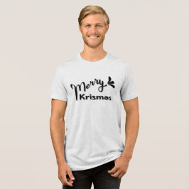 Retro Frohe Weihnachten Stil Tri-Blend Shirt