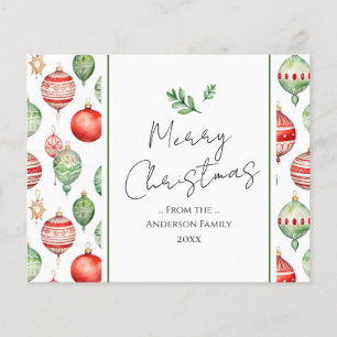 Retro Frohe Weihnachten Wasserfarben Tree Ornament