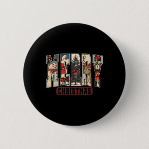 Retro Frohe Weihnachten Weihnachten Weihnachten Tr Button