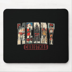 Retro Frohe Weihnachten Weihnachten Weihnachten Tr Mousepad