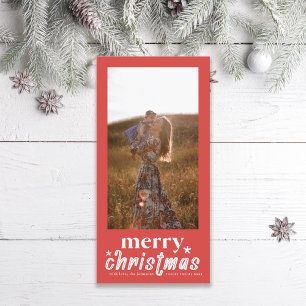 Retro Frohe Weihnachts-Foto Feiertagskarte