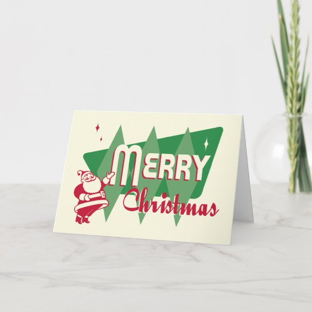 Retro Frohe Weihnachtskarte Feiertagskarte (Vorderseite)