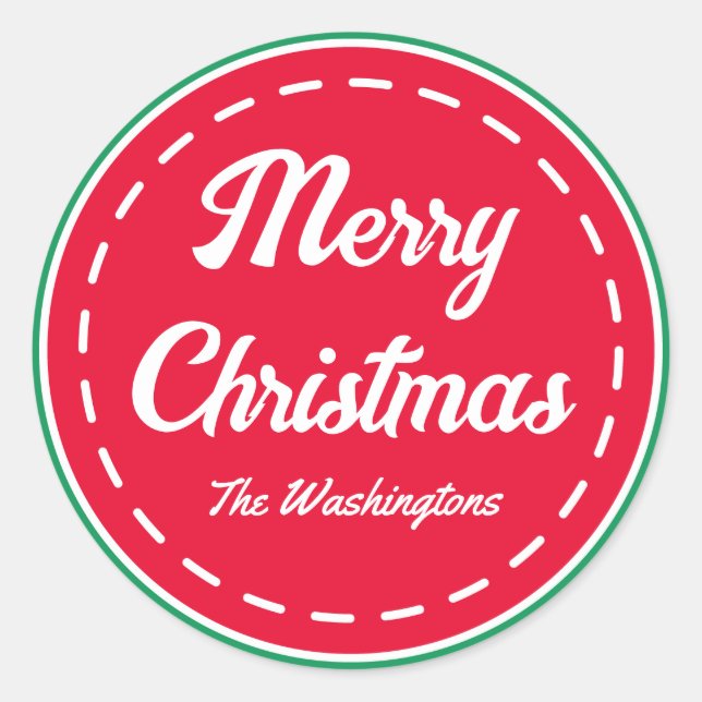 Retro Frohe Weihnachtskleber Runder Aufkleber (Vorderseite)