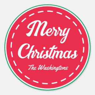 Retro Frohe Weihnachtskleber Runder Aufkleber