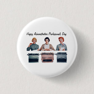 Retro Frohen Tag der Verwaltungsfachangestellten Button