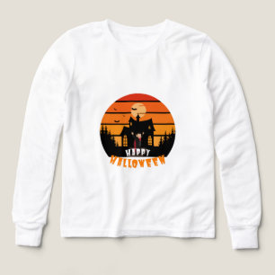 Retro Frohes Halloween Spukhaus Vintage Sonnenunte