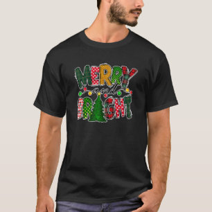 Retro fröhliche und helle Weihnachtsbeleuchtung We T-Shirt