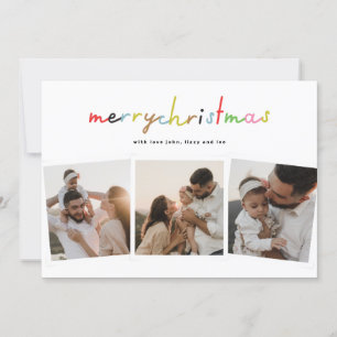 Retro fröhliche Weihnachten 4 Foto Collage glückli