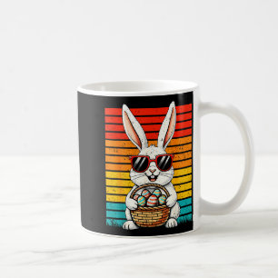Retro Fröhlicher Osterhase Sungles Korb Eier Junge Kaffeetasse