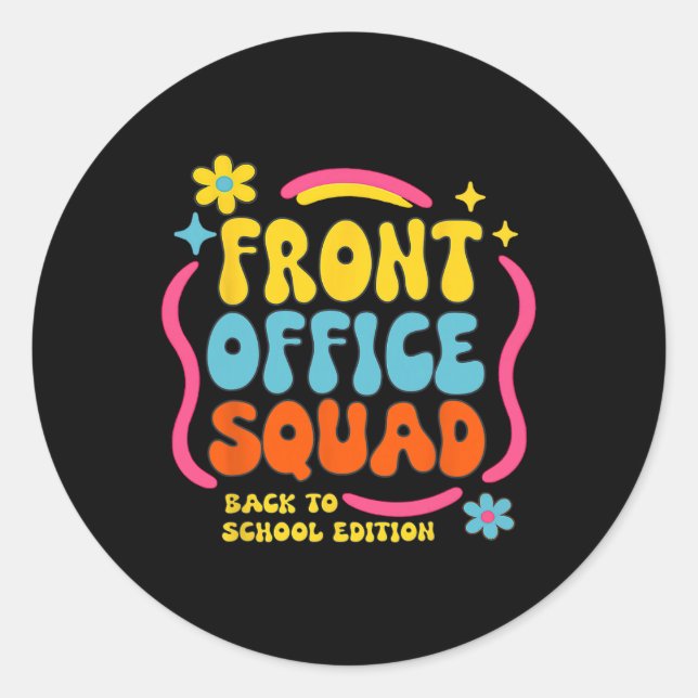 Retro Front Office Squad Ck To School Edition Pers Runder Aufkleber (Vorderseite)