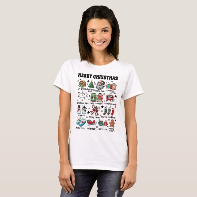 Retro Frory Christmas Trendy Geschenkideen T-Shirt (Vorne ganz)