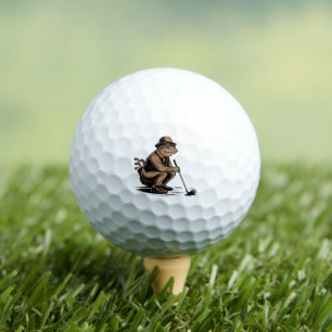 Retro-Frosch Lustiger Retro-Frosch Golf-Liebhaber Golfball