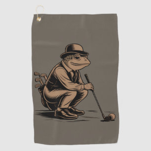 Retro-Frosch Lustiger Retro-Frosch Golf-Liebhaber Golfhandtuch