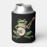 Retro-Frosch spielt Banjo 90er Musikliebhaber Vint