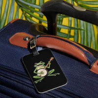 Retro-Frosch spielt Banjo 90er Musikliebhaber Vint