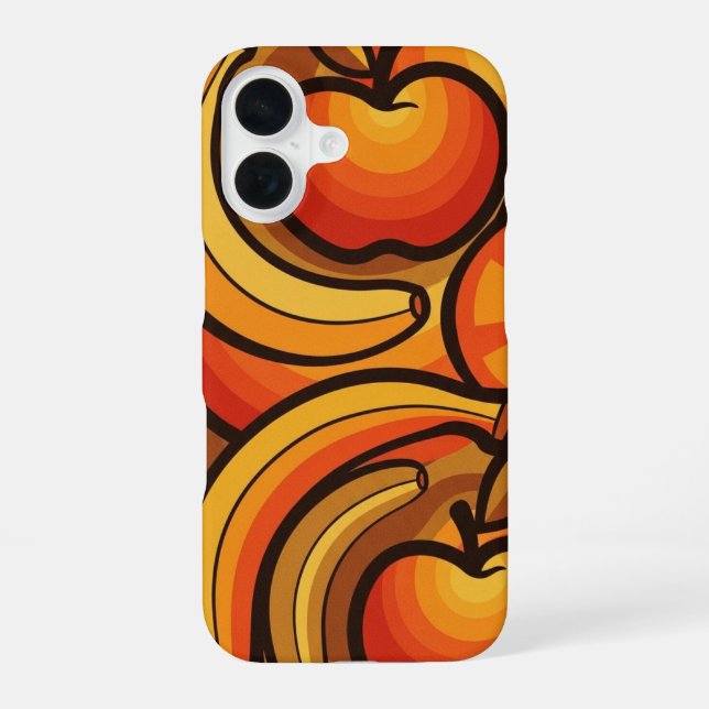 Retro Fruchtwellen iPhone 16 Hülle (Rückseite)