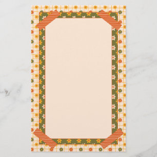 Retro-Frühlings-Handzeichnung Faux-Washi-Blumen-Mi Briefpapier
