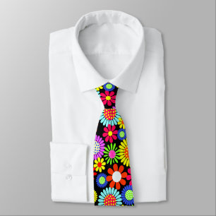 Retro-Frühlings-Hippie-Flower-Power Krawatte