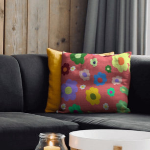 Retro-Frühlingsblumen Bunte Blumige Heimdekoration Kissen