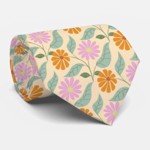 Retro-Frühlingsblumen Krawatte