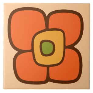 Retro-Frühlingsblüte Fliese