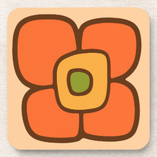 Retro-Frühlingsblüte Getränkeuntersetzer