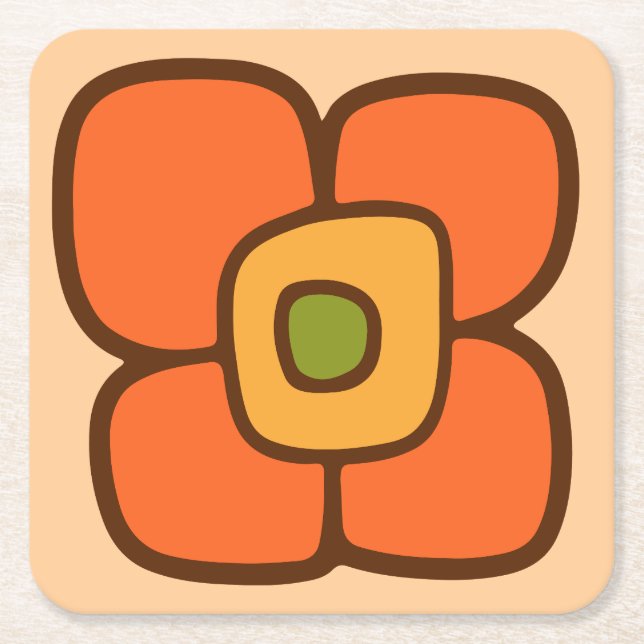 Retro-Frühlingsblüte Rechteckiger Pappuntersetzer (Vorderseite)
