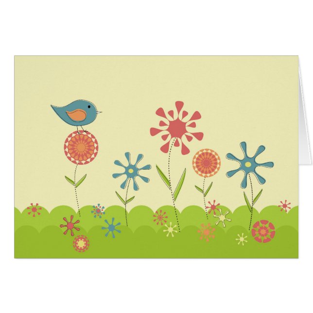 Retro Frühlingsgarten (Vorderseite (Horizontal))