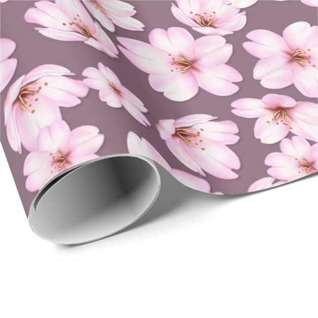 Retro Frühlingsmit blumenmuster Geschenkpapier (Rolleneckpunkt)