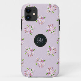 Retro Frühlingsmit blumenmuster. Monogramm iPhone 11 Hülle