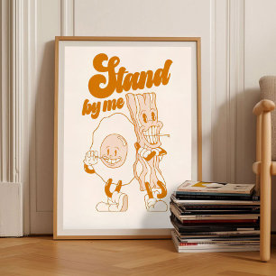 Retro-Frühstück-Druck Vintage-Diner-Illustration Poster