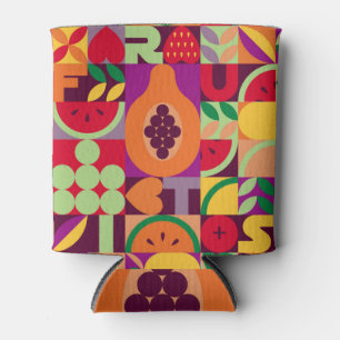 Retro Fruit Geometrie: Vintag nahtlos Dosenkühler