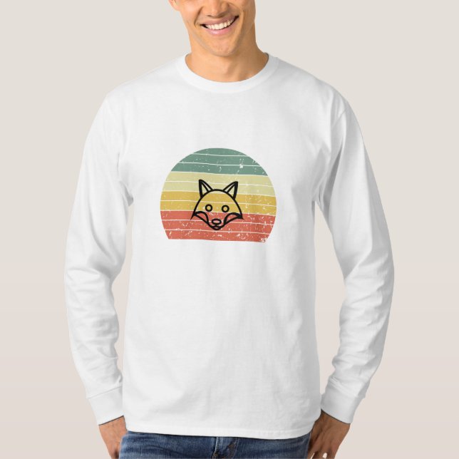 Retro-Fuchs-Sonnenuntergangs-Ästhetik Vintage T-Shirt (Vorderseite)
