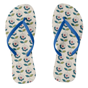 Retro Fun Garden Blume Muster Flip Flops