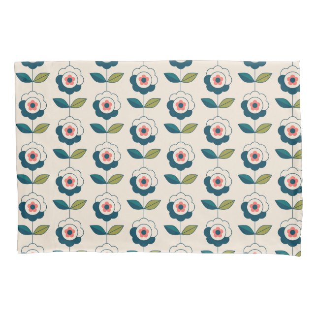 Retro Fun Garden Blume Muster Kissenbezug (Vorderseite)