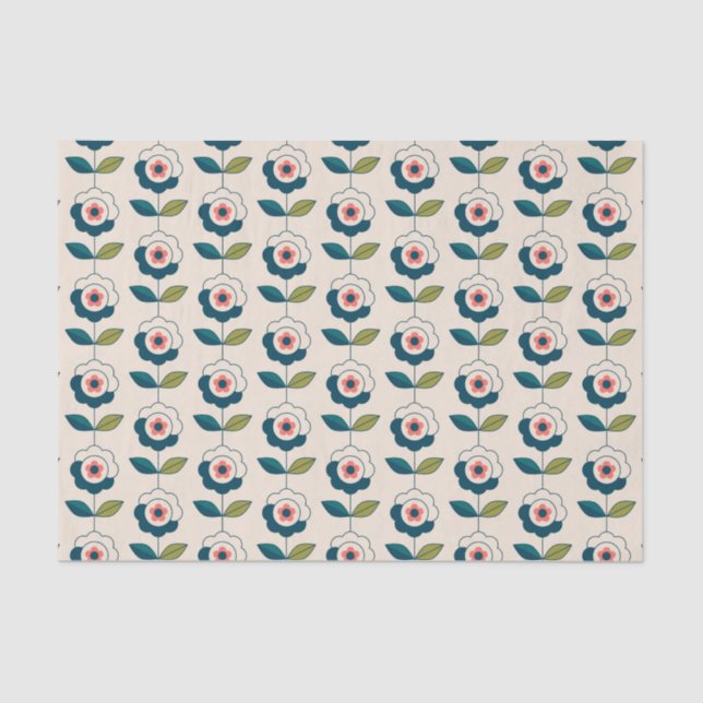 Retro Fun Garden Blume Muster Seidenpapier (Vorderseite)