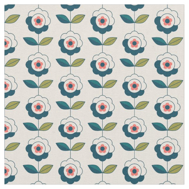 Retro Fun Garden Blume Muster Stoff (Nahaufnahme)
