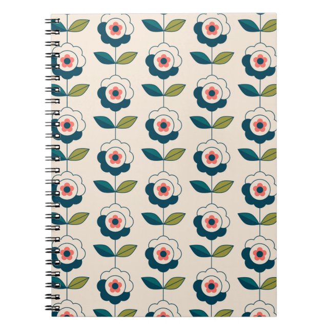 Retro Fun Garden Flower Pattern Notizblock (Vorderseite)