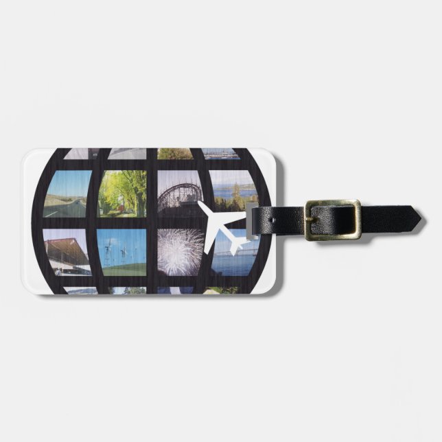 Retro Fun Globe International Style Fun Design Gepäckanhänger (Vorderseite horizontal)