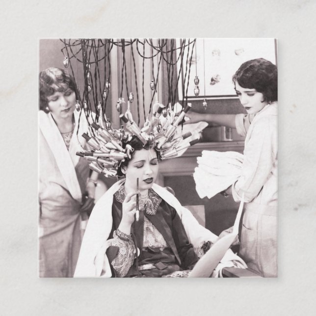 Retro Fun Hair Salon Empfehlungskarte (Vorderseite)