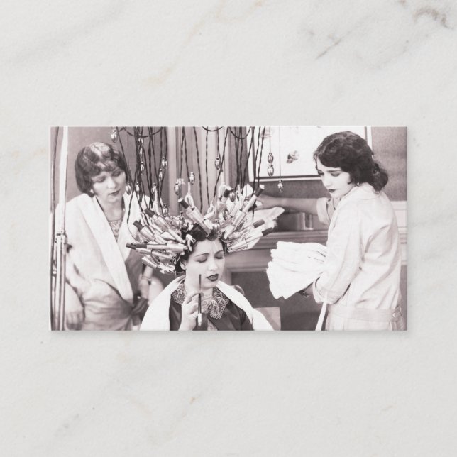 Retro Fun Hair Salon Terminkarte (Vorderseite)