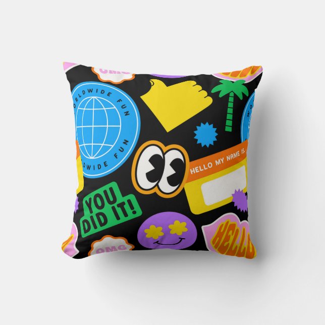Retro Fun Throw Kissen (Vorderseite)