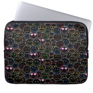 Retro Fun trifft Moderne Technik - Neon Emoji Laptopschutzhülle