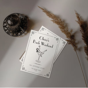 Retro Fun & Whimsy Einzigartige Bachelorette Einladung