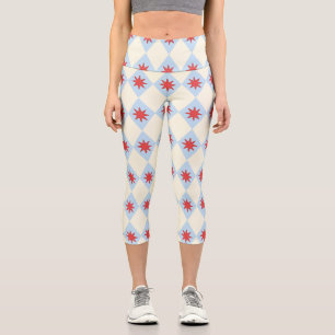 Retro Funhaus Zirkus Stern Diamant Capri Leggings