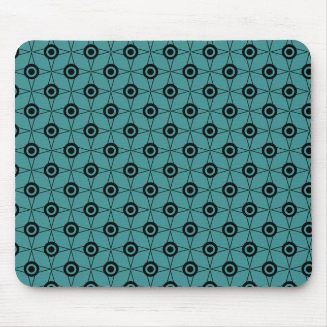 Retro Funk Geometric Mousepad, Aquamarin Mousepad (Vorne)
